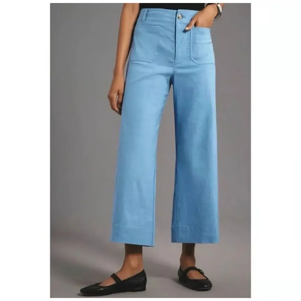 Anthro Maeve Collette Pants Sz 31 Pool Blue - Picture 1 of 2